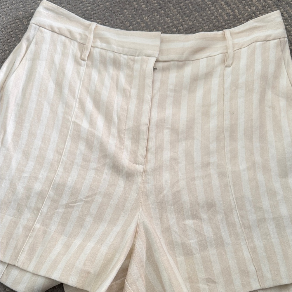 Derek Lam  Pinstripe High-Waist Tailored Women’s Shorts - Picture 6 of 9